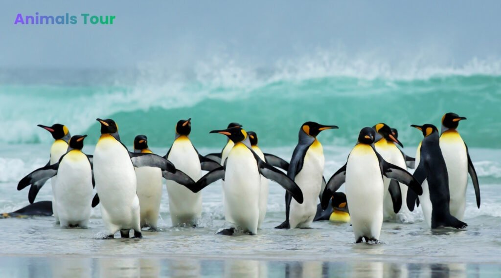 Animals with flippers-King penguin 