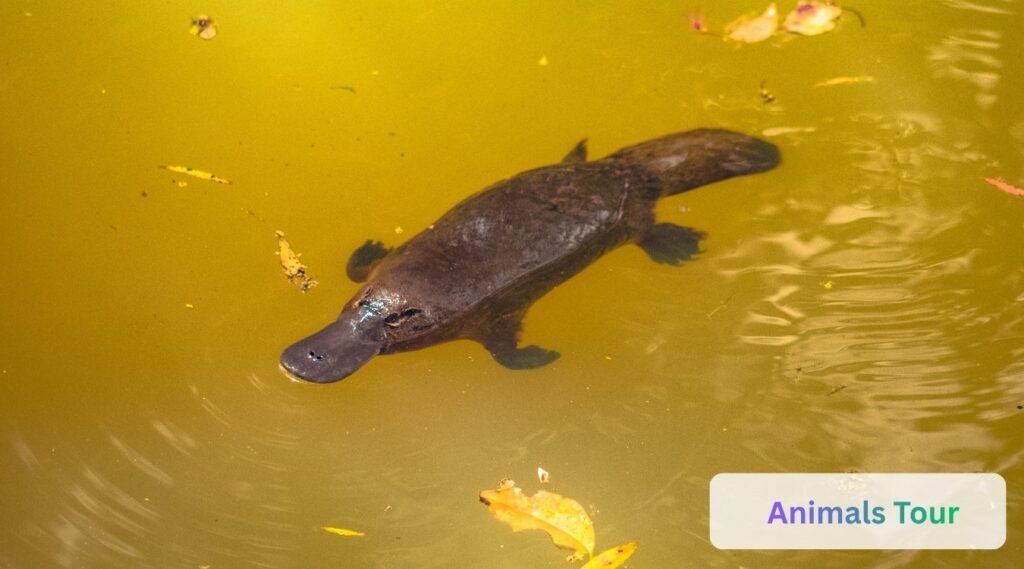 Platypus swimming using webbed feet