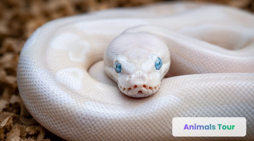 Blue-Eyed Leucistic Ball Python