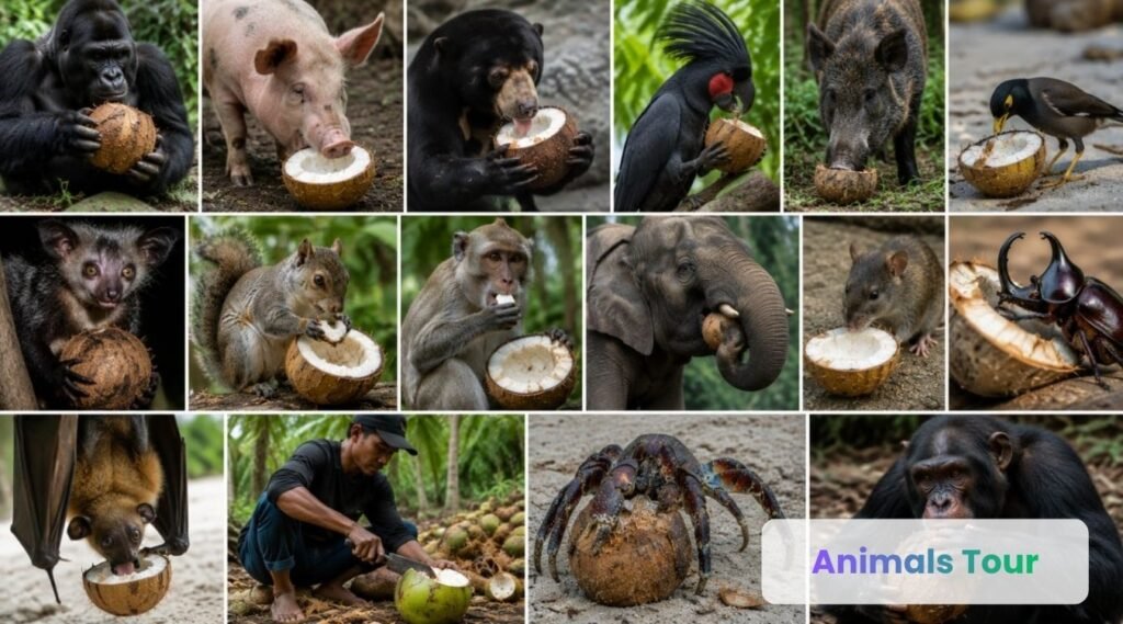 what animals eat coconuts?
